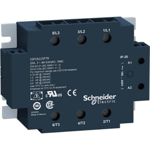 Three-phase Solid-state Relay-panel Input 4-32VDC, Output 48-530VAC, 50A-thermal Interface, with Heat Sink