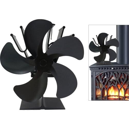 Heat Powered 5 Blade Stove Fan Silent Operational Fan Fireplace Wood & Log Burner Effective Heat Circulation Eco Friendly