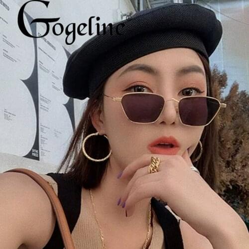 Vintage cat eye irregular fashion sunglasses women Metal Frame Red Pink UV400 lens European female party gifts