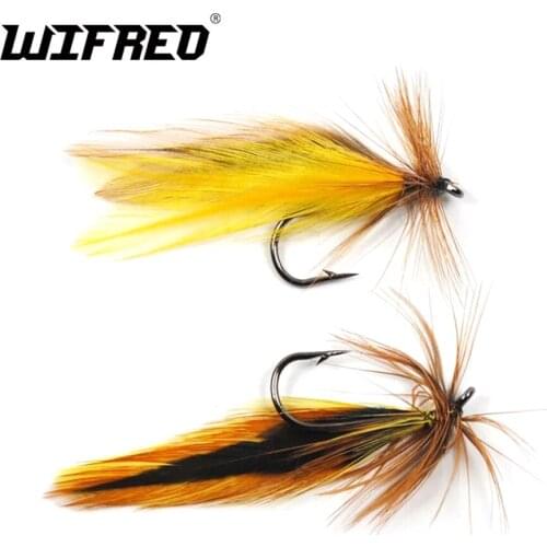 Wifreo 10PCS #6 Yellow Feather Streamer Fly for Fly Fishing Artificial Fly Fishing Flies Lure