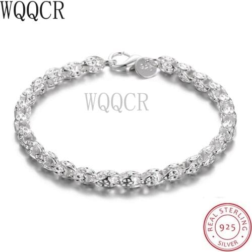 WQQCR New Ladies 925 Sterling Silver Hollow Carved Bracelet Creative Charm Bracelet Gift Ladies Bracelet Ladies Holiday Gift