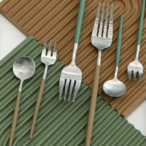 Western Tableware Spoon and Fork Sets for Home Dinnerware Dessert Cupcakes Cakes Forks Tableware