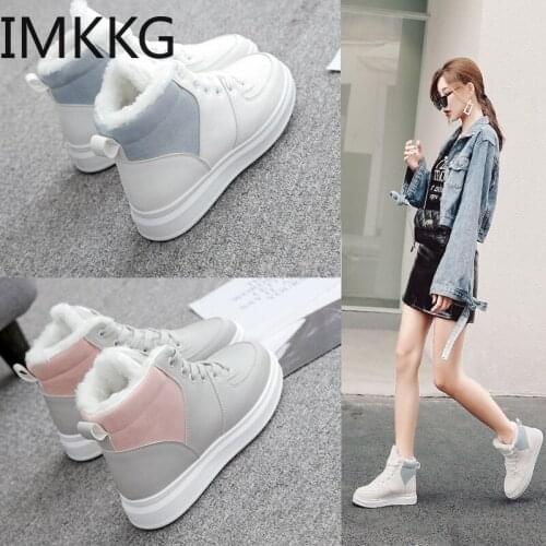 2019 Shoes Winter Warm Platform Woman Snow Boots Plush Female Casual Sneakers Faux Female Snowboots Warm Shoes Fur