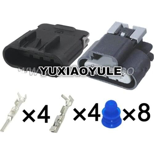 1set 4 Pin/Way Female Male Auto Waterproof Connector Fuel Electric Gasoline Pump Plug For Buick Delphi 15326633 15326631