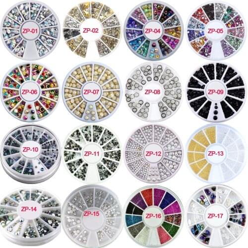 1 Box Wheel Nail Art Rhinestone Decoration Horse Eye DIY Multi-Style Multi-Color Metallic Rivets Plating Bright UV Gel Manicure