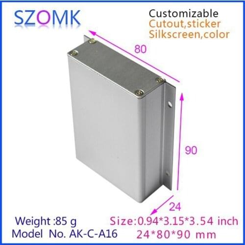 10 pcs/ lot, extruded powder coating aluminum junction box 24*80*90mm electronics box, aluminum project box outlet enclosure