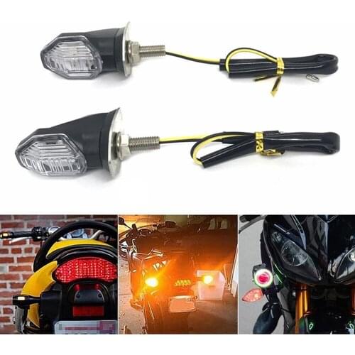 2PCS Motorcycle LED Turn Signal Indicators Lights Universal Amber Blinker LED Super Bright Lamp DRL Taillights