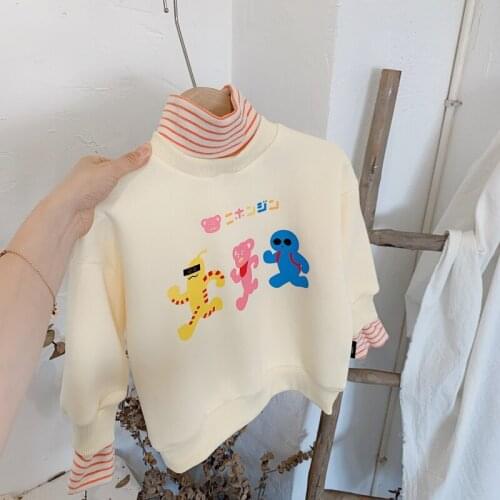 2020 Winter Casual Solid Clothes Cartoon Sweatshirt For Girls High Quality Fashion Sweatshirt For Children