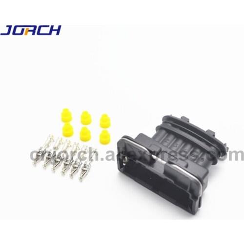 5sets 6pin auto tyco female electrical housing plug plastic wire harness waterproof connector 282767-2
