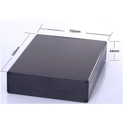 Aluminum enclosure project power shell box 152(5.98")X44(1.73")X150(5.9")mm DIY black NEW wholesale