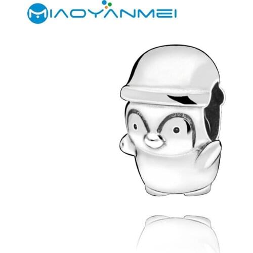 925 Sterling Silver Beads Christmas Penguin Charm Fit Original Pandora Bracelets Women DIY Fashion Jewelry Gift