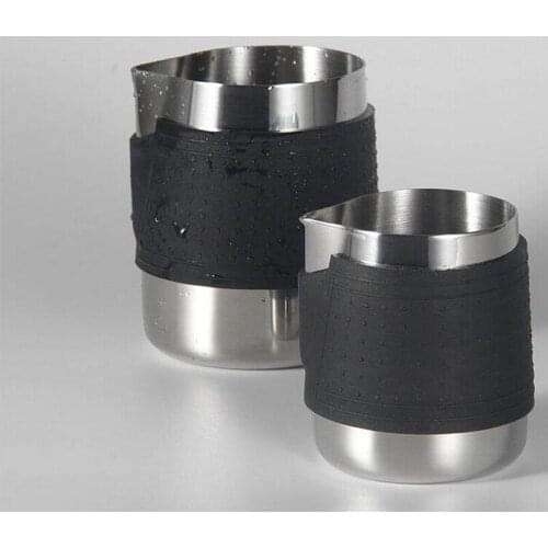 Black Milk Jugs Sleeveless pull flower pot Coffee device Stainless steel milk foam cup Coffee Stencils