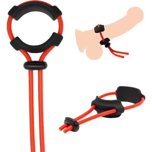 Sex Shop Penis Ring Delay Ejaculation Penis Rope Silicone Cock Rings Adjustable Sex Toys for Adults Men Male Lasting Cockring