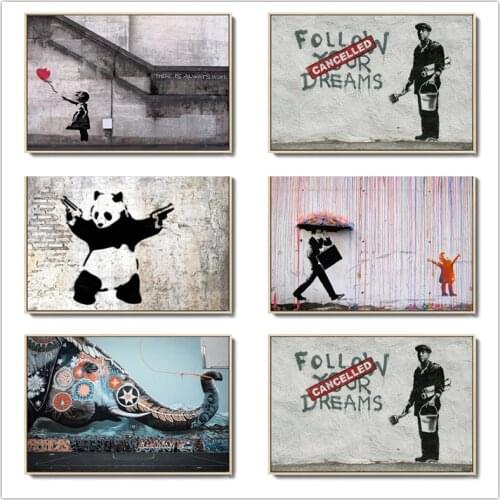 5D DIY Full Drill Diamond Painting Banksy Graffiti Art Diamond Mosaic Panda Elephant Abstract Embroidery Cross Stitch Home Decor