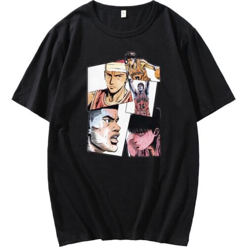 2021 Slam Dunk Hanamichi Sakuragi boys T-shirt cartoon anime Harajuku trend style loose cotton short-sleeved T-shirt men