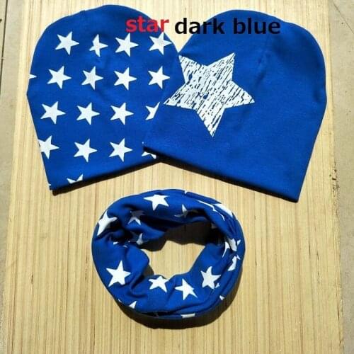 Fashion 3pcs in set star baby hat scarf star cap for infant caps