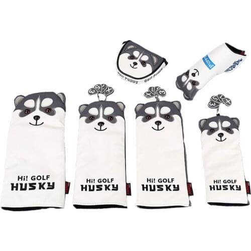 Husky Golf Club Set Wood Pole One Wood Iron Half Round Straight Putter Cap