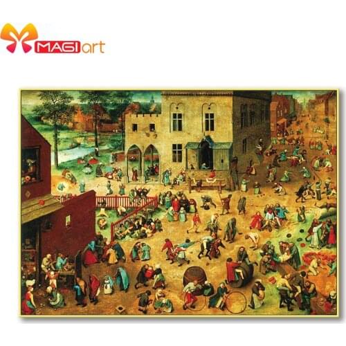 Cross stitch kits Embroidery needlework sets 11CT water soluble canvas patterns 14CT Full Portrait play -NCMP103