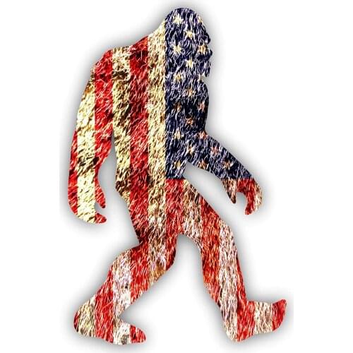 A&B Traders Bigfoot American Flag Decal - Patriotic Stickers And Decals, Cool Car Accessories For Men, Flag Window Decal - Bigfo