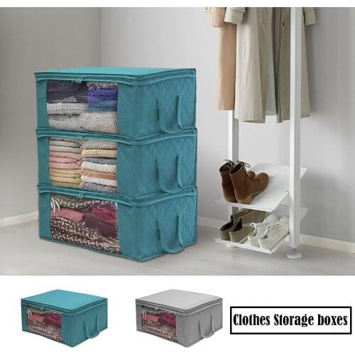 Non-Woven Clothes Storage Bag Closet organizer Dust-Proof Cabinet Finishing Box Home Storage Supplies Space Bags organizador