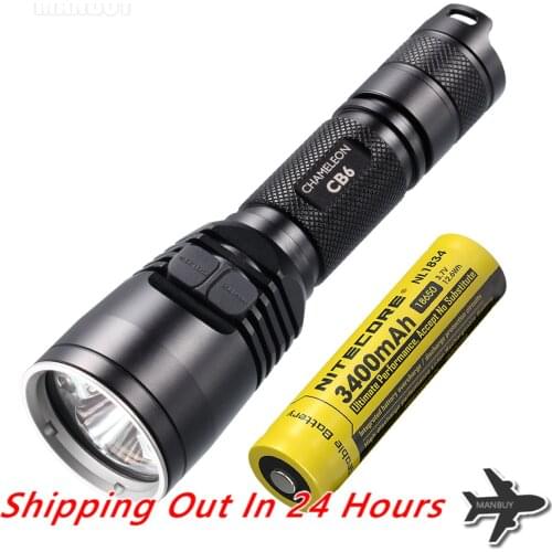 Nitecore CB6 +3400mAh 18650 Rechargeable Battery NL1834 CREE LED Chip Outdoor Camping Hunting Search Flashlight Waterproof Torch