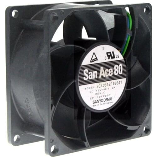 New High Speed 12V Ball Bearing Cooling Fan 80mm X 80mm X 38mm 9GA0812P1G641 1.2A 9950RPM,for Miner Fan Powerful Cooler