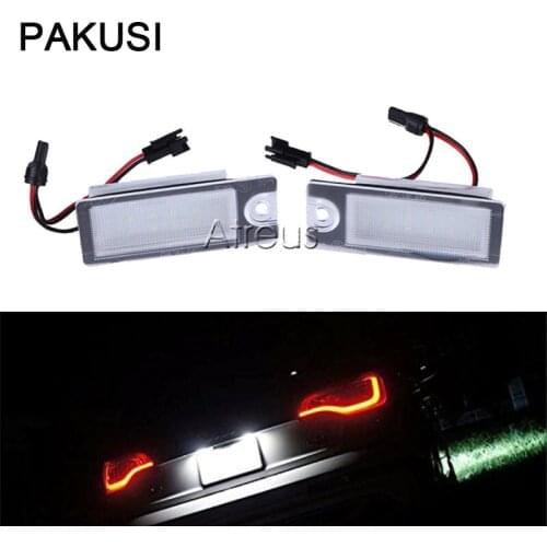 PAKUSI Car LED License Plate Lights 12V For Volvo V70 XC70 01-07 S60 01-06 S80 99-06 XC90 03-17 accessories White SMD Lamp Bulb