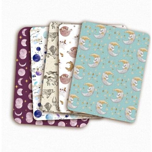 Polyester Cotton Fabric Sun Moon Stars Univers Printed Cloth Sheets DIY Crafts Supplies Handmade Masks Dress Making 45*145cm 1pc