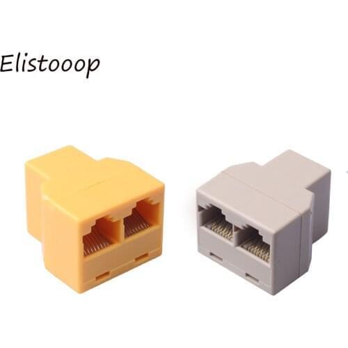 10Pcs RJ45 Splitter 1 to 2 Way LAN Ethernet NetWork Connector Adapter Female to Female Connector