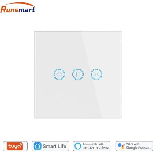 RUNSMART Tuya Smart Life WiFi Roller Blind Curtain Switch EU/UK100-240VAC Google Home Alexa Echo Voice Control DIY Smart Home