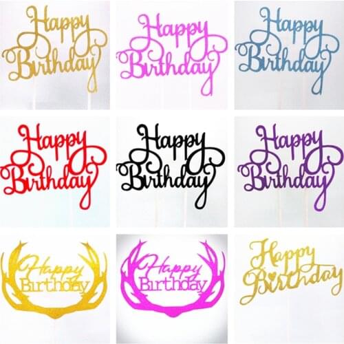 Happy Birthday Cake Toppers Weeding Decoration For Wedding Birthday Wedding Cake Decoration Baby Shower Decorations Party Favors