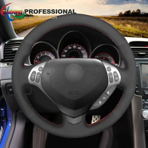 DIY Hand-Sewn Non-Slip Black Synthetic Suede Car Steering Wheel Cover For Acura TL 2007-2008 Car Interior Accessories