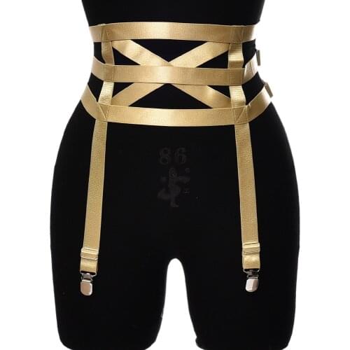 Punk Fetish Leg Body Cage Harness Garter Adjust Sexy Women Bondage Stockings High Waist Garters Harness Lingerie Belt