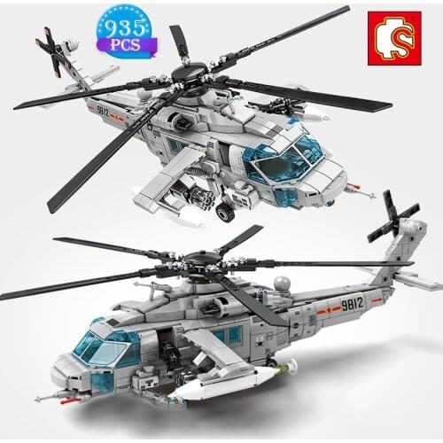 SEMBO Technic Creative Military Aviation Series Land Armed Helicopter Model Assembled Building Blocks Childrens Toys Boy Gifts