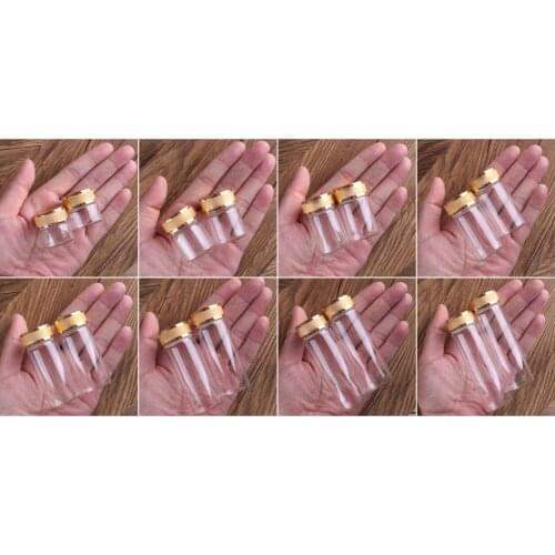 5pcs Dia 30mm 10-50ml Glass Bottles Glass Jars with Golden Frosted Caps Potion bottles Perfume Bottles for Wedding favors