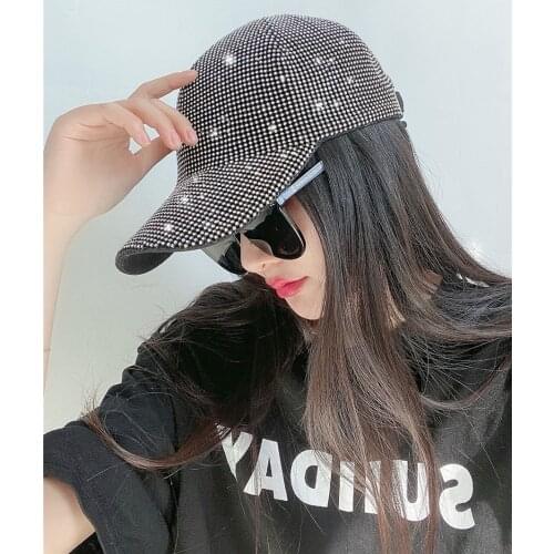 USPOP Women Baseball Cap 2021 New Luxury Full Rhinestone Baseball caps Summer Sun Visor Fashion Sun Hats Shade