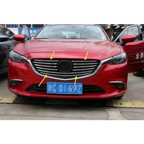High-quality ABS Chrome Grille Decorative strip Car logo decorative cover car accessories For Mazda 6 ATENZA 2017-2019