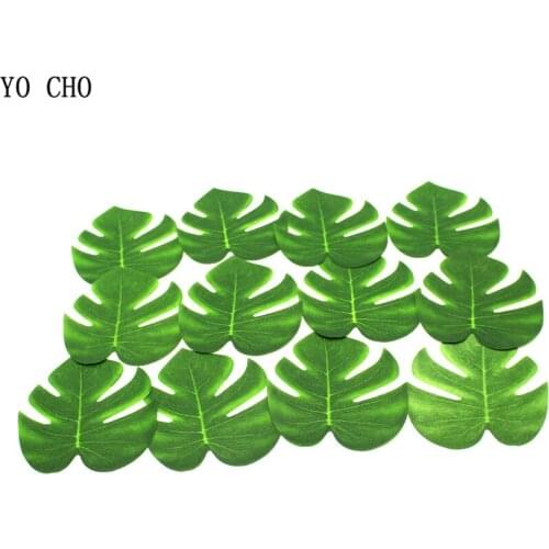 YO CHO 12pcs Real Touch Monstera Deliciosa Turtle Leaf Artificial Silk Plants DIY Artificial Trees For Home Wedding Decor