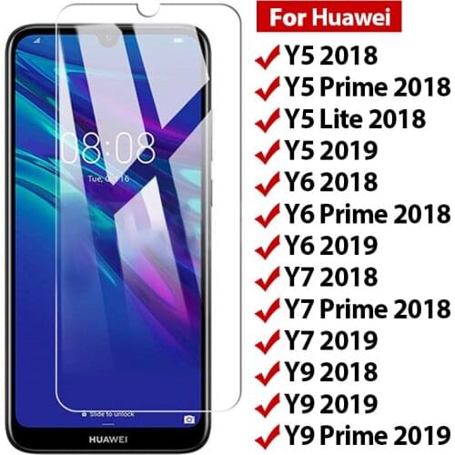 9H Tempered Glass For Huawei Y7 Y6 Prime Y5 Lite 2018 Smartphone Protective Glass on Huawei Y9 Prime 2019 Screen Protector Film