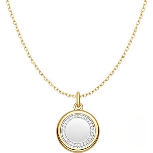 Fashion Real 925 Sterling Silver Dream on Rotatable Wish Coin Pendant Necklace Pave Zirconia Women Fine Party Jewelry