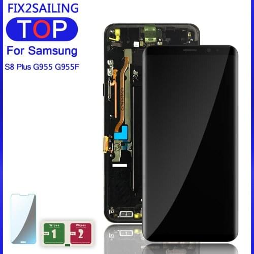 For Samsung Galaxy S8 Plus G955 G955F G955A G955T G9550 LCD Display 100% Tested Working Touch Screen Frame Assembly