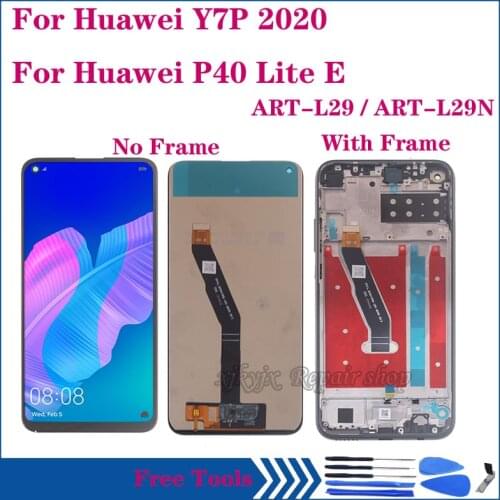 6.39" AAA For Huawei P40 Lite E LCD Display Touch Screen Digitizer Assembly For huawei Y7p 2020 ART L28 L29 L29N LCD With Frame
