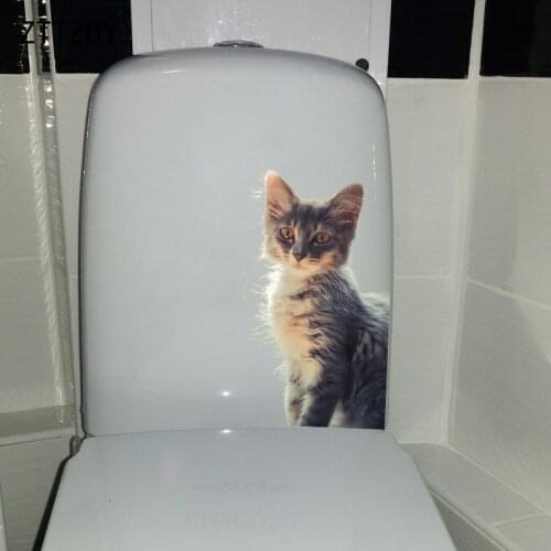 ZTTZDY 13.6*22.7CM Cat Toilet Home Decoration Living Bedroom Wall Sticker Decal Modern Art T3-0138