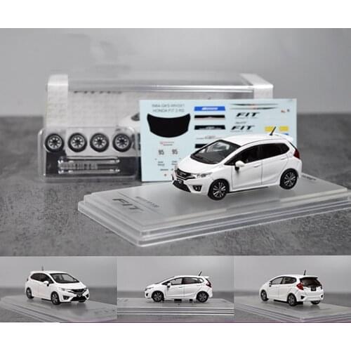 1:64 scale diecast alloy metal car model FIT RS GK5 Miniature Scene White vehicle Static exquisite for desk collection gift