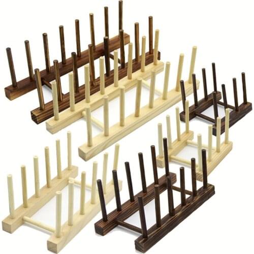 1PCS Drainer Holder Stand Wooden Dish Racks For Plates Cup Pot Lid Cutting Board Kitchen Storage Cabinet Organizer Home Supplies