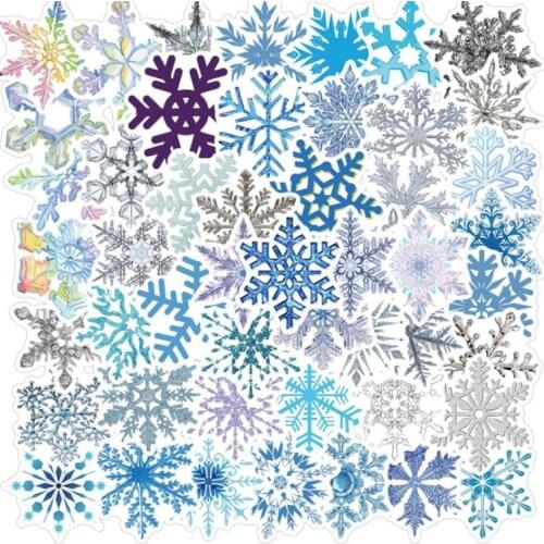 10/30/50Pcs/Set Glass snowflake pattern for Children Gift Cartoon Anime Stickers To Stationery Laptop Suitcase Guitar Fridge