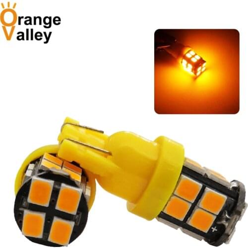 2PCS T10 Car LED Bulb 20SMD 2835 168 194 W5W Side Marker Lights Map Turn Signal Lamp White Amber Green Red DC 12V