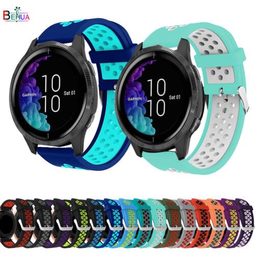 20mm Silicone sport watchband strap For Garmin Venu / Move 3 / Style Wristband bands For Huawei watch GT 2 42mm smart bracelet