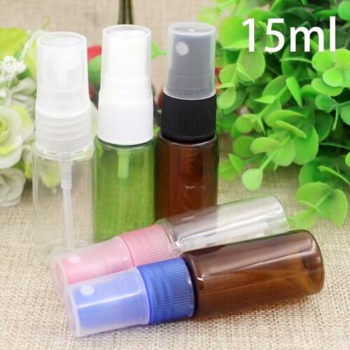 20pcs 15ml Empty Plastic Spray Bottle Cosmetic Perfume Makeup Water Containers Essence Toners Sample Travel Packaging Atomizer