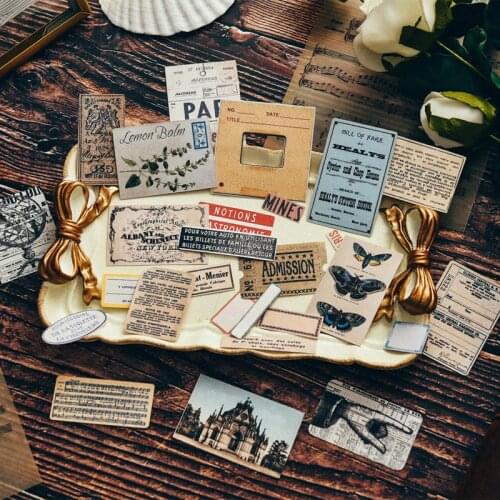 21pcs/set Vintage material sticker DIY scrapbooking junk journal Mobile computer diary base collage decoration material paper